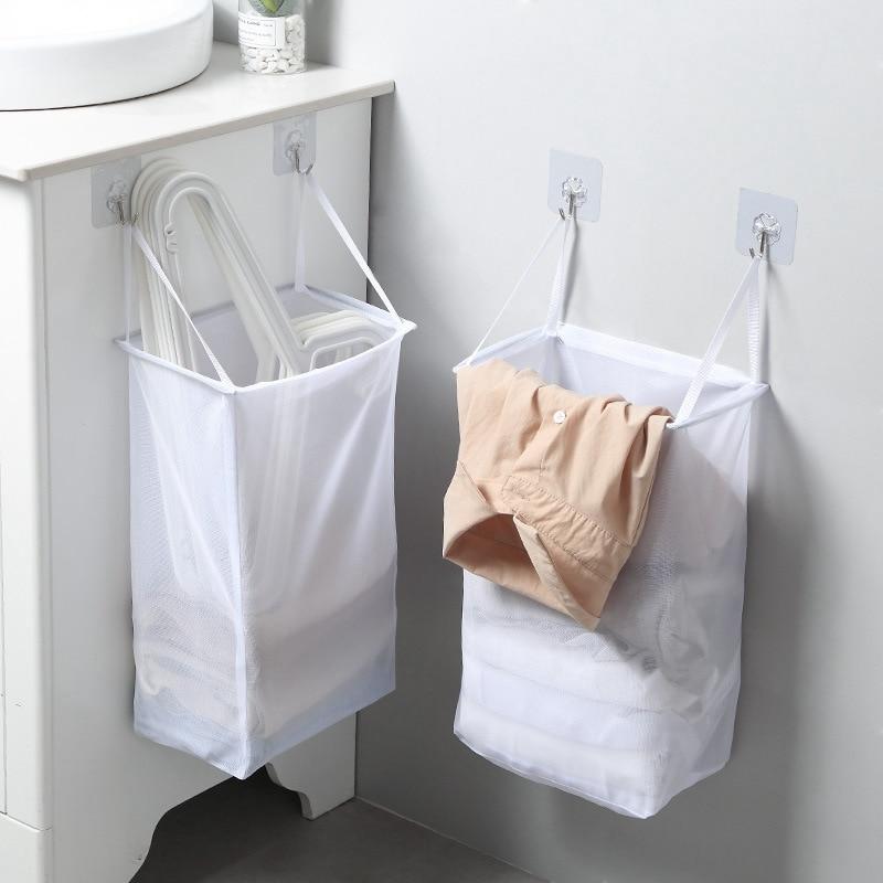 Panier à Linge Suspendu en Tissu Blanc