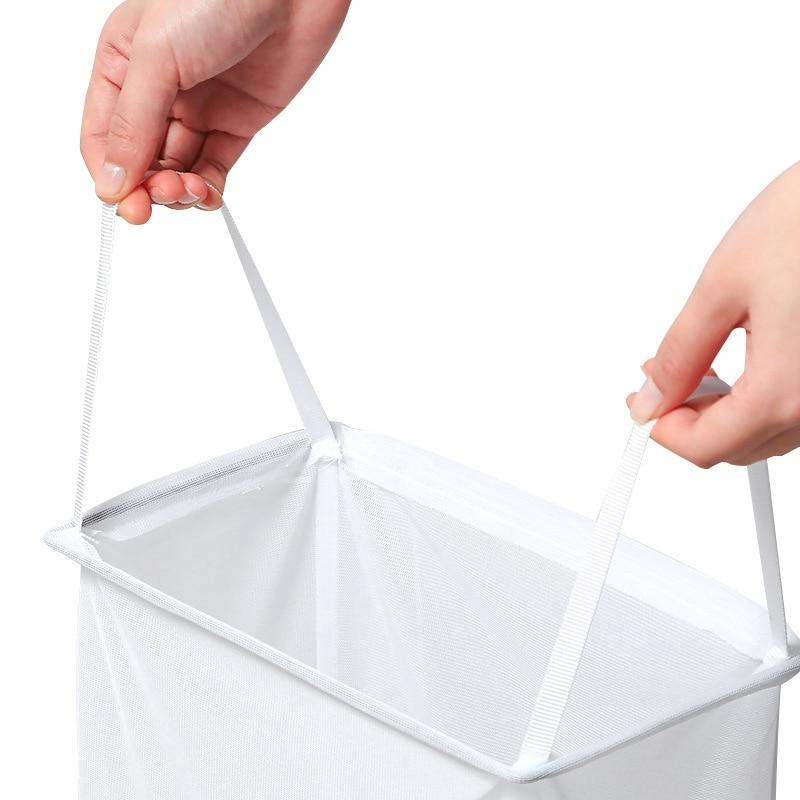 Panier à Linge Suspendu en Tissu Blanc