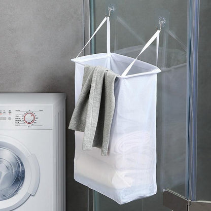 Panier à Linge Suspendu en Tissu Blanc