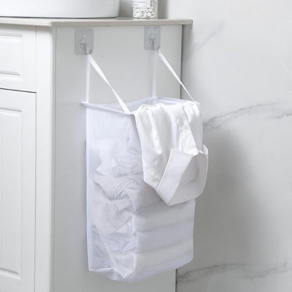 Panier à Linge Suspendu en Tissu Blanc