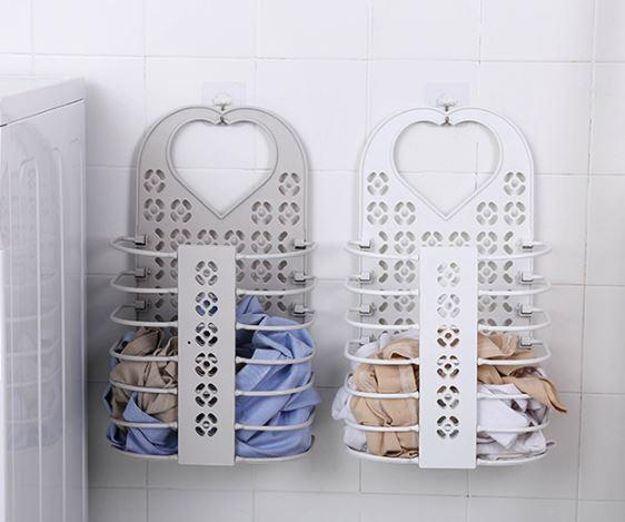Panier à linge Suspendu Gris forme Cœur
