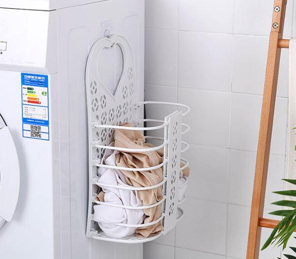 Panier à linge Suspendu Gris forme Cœur