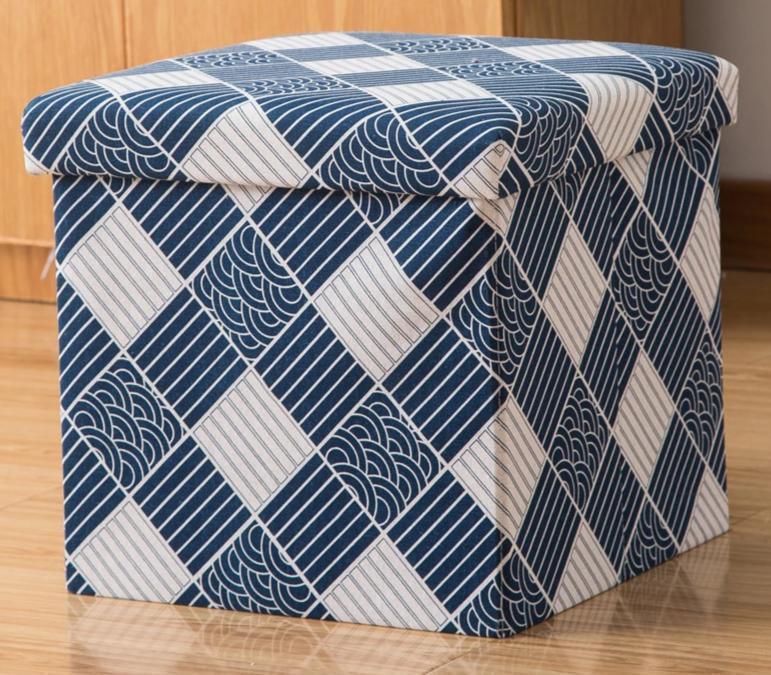 panier à linge pouf motif nordic