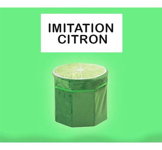 Panier Linge Tabouret citron