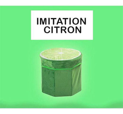 Panier Linge Tabouret citron
