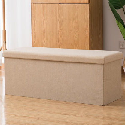grand panier rectangle pouf beige