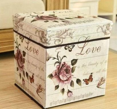 panier pouf retro