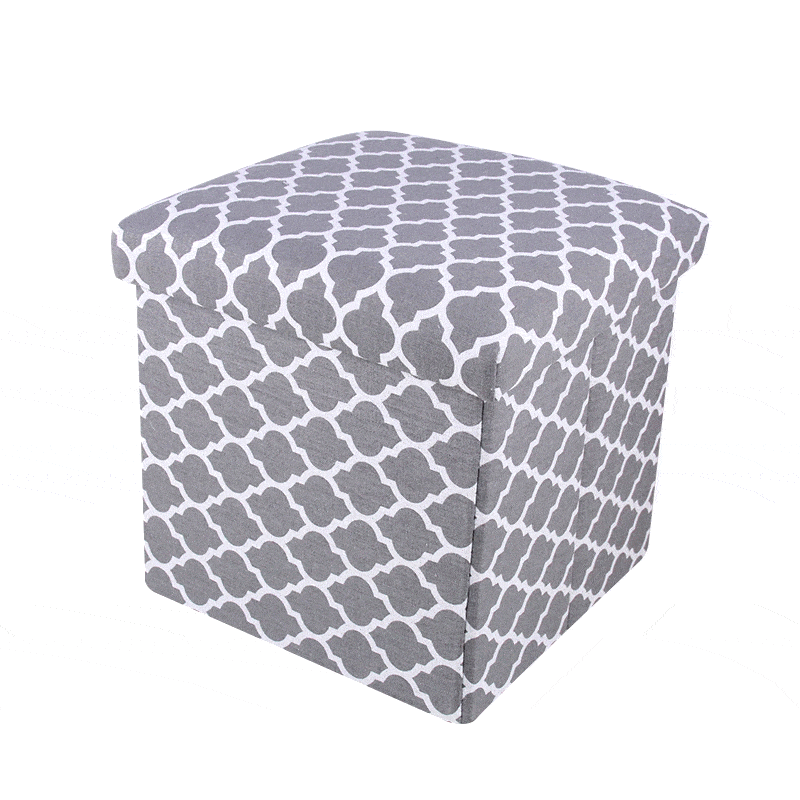 coffre à linge tabouret gris