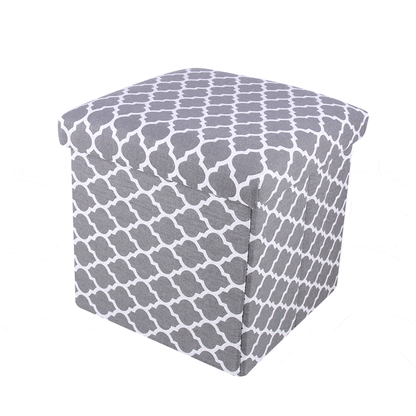 coffre à linge tabouret gris