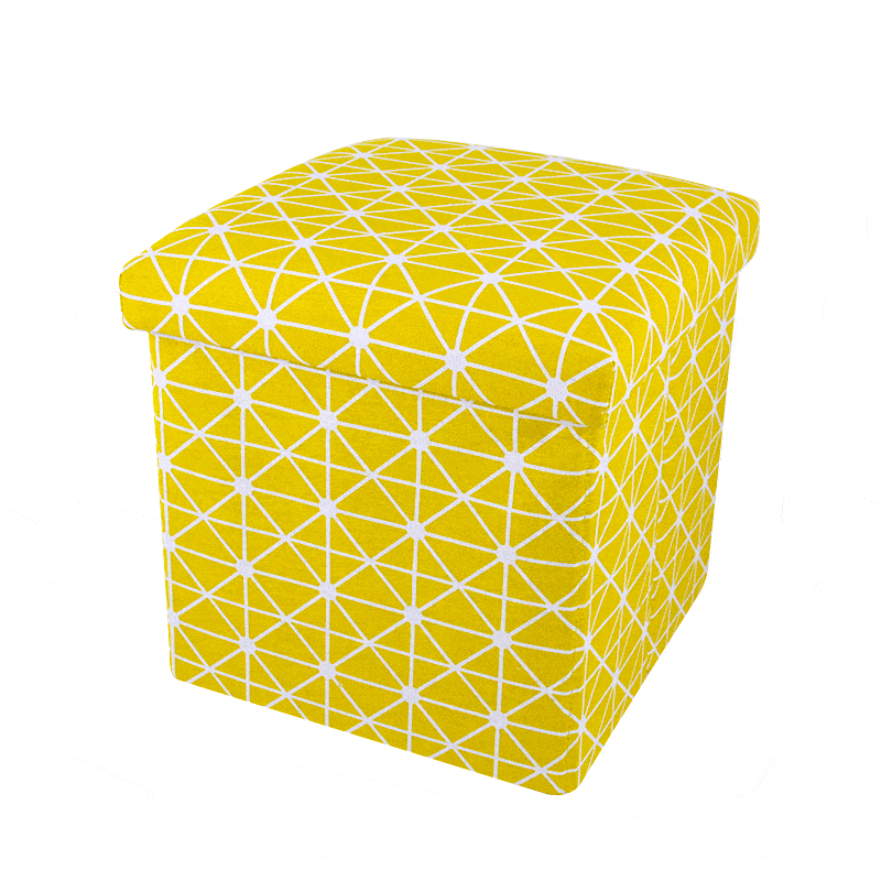 Panier pouf à Linge moutarde