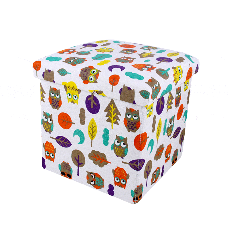 cube pouf linge petites chouettes