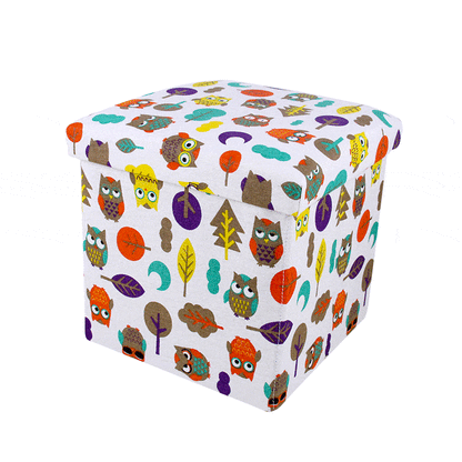 cube pouf linge petites chouettes