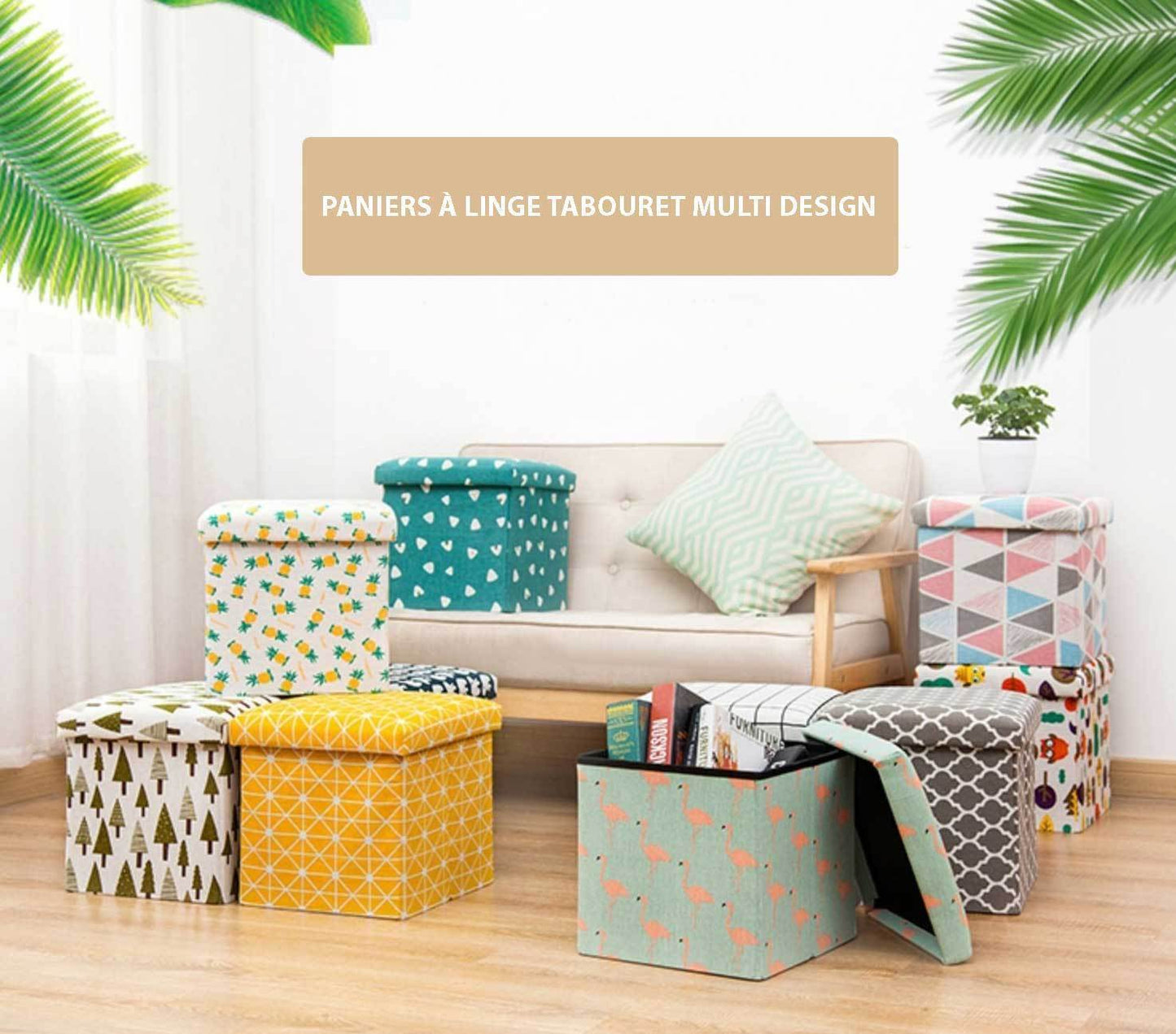 Panier à Linge Tabouret Multi Design