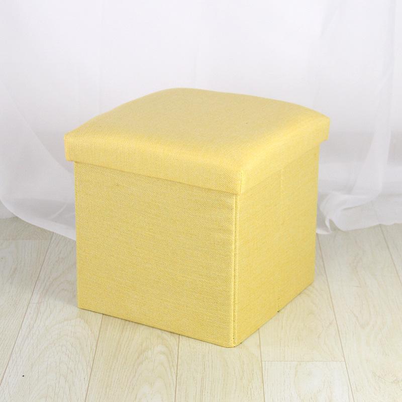 Panier à linge Tabouret Pouf Jaune Citron