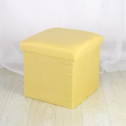 Panier à linge Tabouret Pouf Jaune Citron