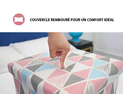 Panier à Linge Tabouret Pyramides colorées