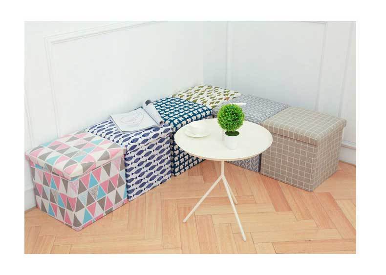 Panier à Linge Tabouret Pyramides colorées