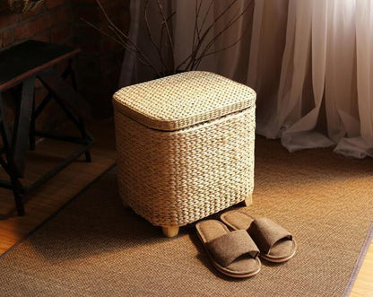 Panier à Linge Tabouret Rotin de Luxe