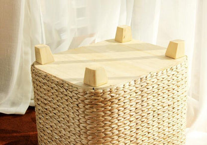 Panier à Linge Tabouret Rotin de Luxe