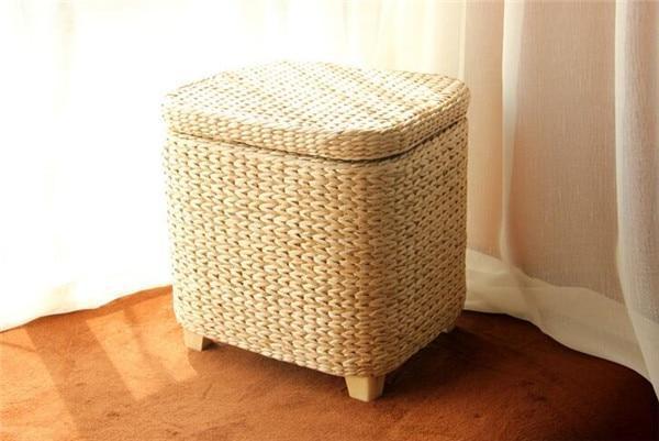 Panier à Linge Tabouret Rotin de Luxe
