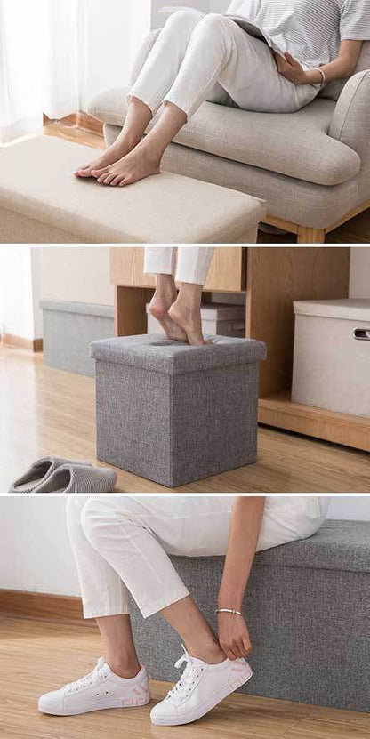 Panier à Linge Tabouret Siège Gris classique