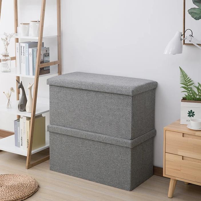 Panier à Linge Tabouret Siège Gris classique