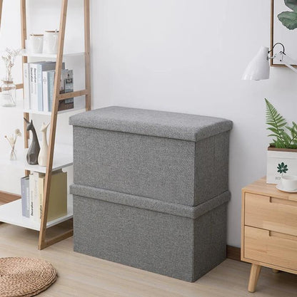 Panier à Linge Tabouret Siège Gris classique