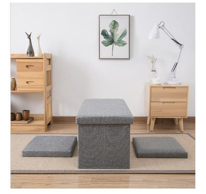 Panier à Linge Tabouret Siège Gris classique