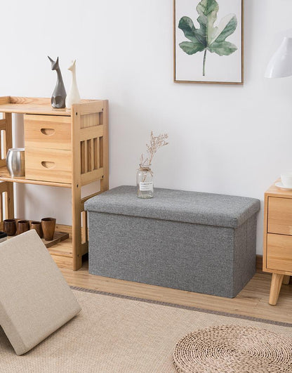Panier à Linge Tabouret Siège Gris classique