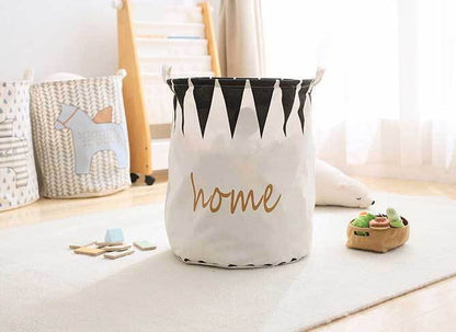 Panier à Linge Tissu Blanc Home