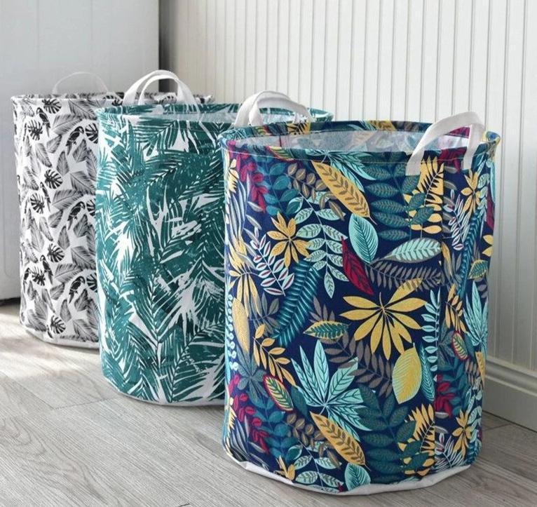 Panier à Linge Tissu Bohême Tropical