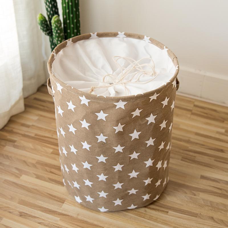 Panier à Linge Tissu Brun et ses étoiles