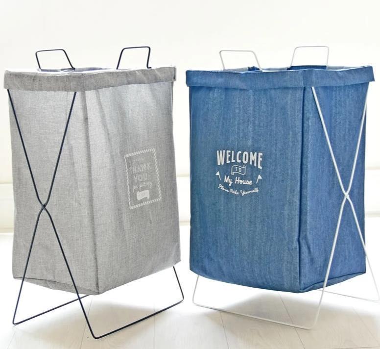 Panier à Linge Tissu Effet Jean