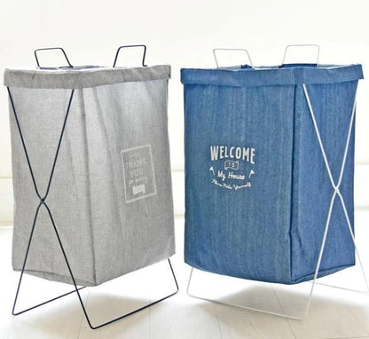 Panier à Linge Tissu Effet Jean