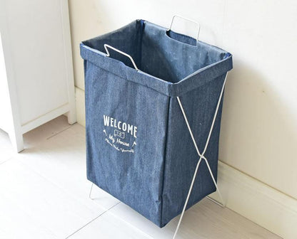 Panier à Linge Tissu Effet Jean