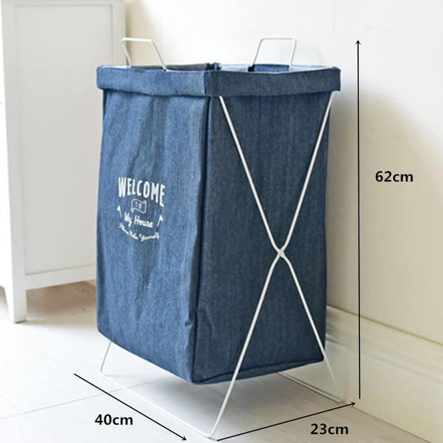 Panier à Linge Tissu Effet Jean