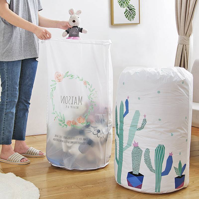 Panier à Linge Tissu </br>qui se retrousse Blanc Cactus
