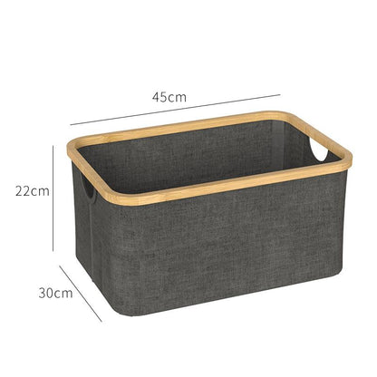 corbeille à linge rectangle gris en tissu