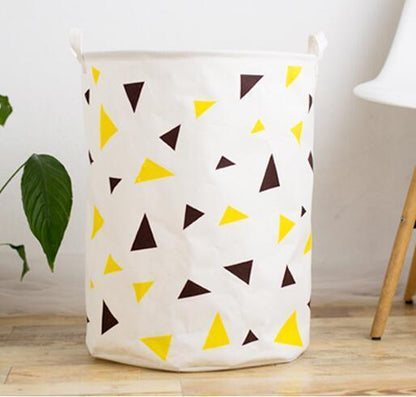 Panier à Linge Tissu </br>Triangles Jaunes