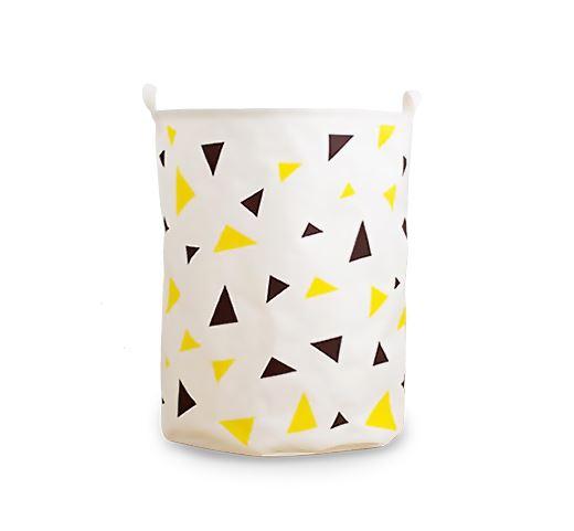 Panier à Linge Tissu </br>Triangles Jaunes