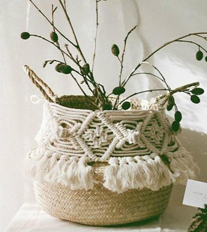 Panier Boheme Chic Macramé