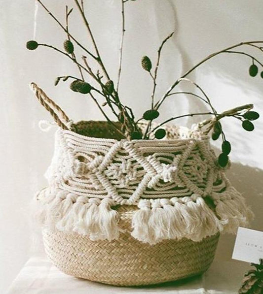 Panier Boheme Chic Macramé