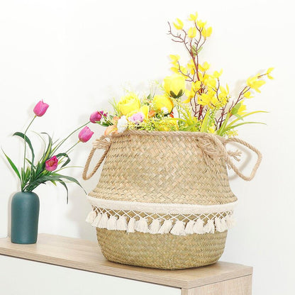 Panier Boheme Pompons Rosaa