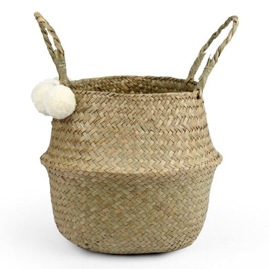 Panier boule en jonc de mer