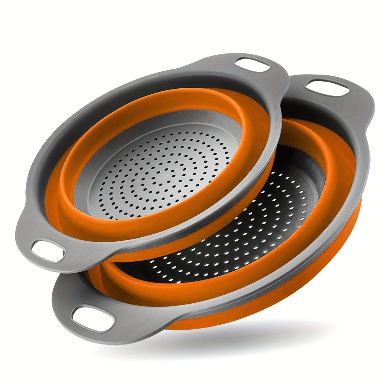 Panier de Drainage Pliable en Silicone pour Camping et Cuisine - 2 pièces