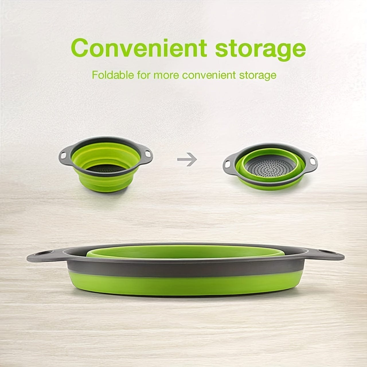 Panier de Drainage Pliable en Silicone pour Camping et Cuisine - 2 pièces