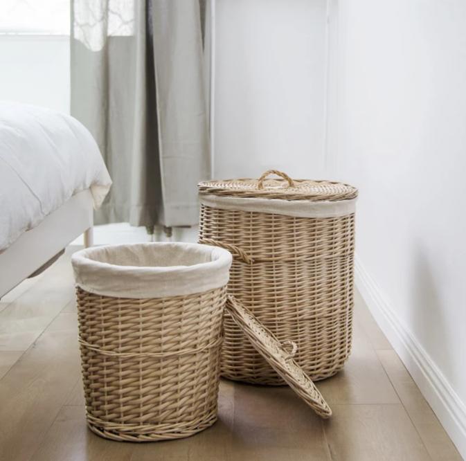 Panier de Linge en Osier Style Nordique