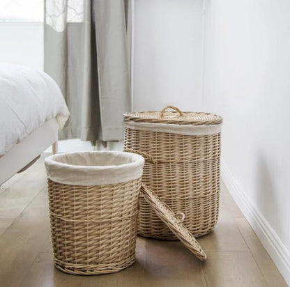Panier de Linge en Osier Style Nordique