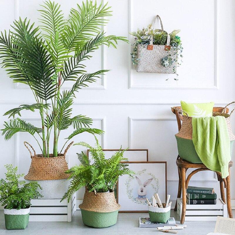 Panier de Rangement Jonc de Mer Vert