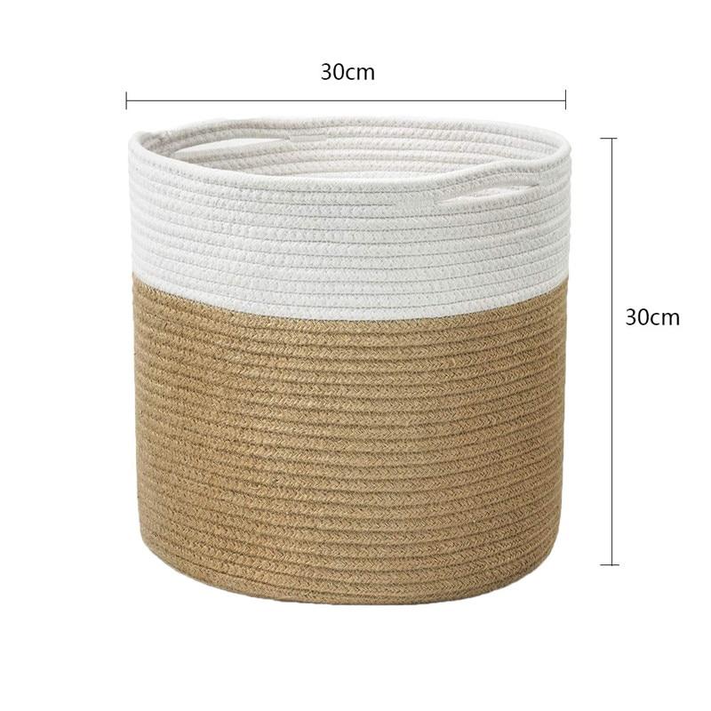 Panier en Coton Blanc et Jonc de Mer